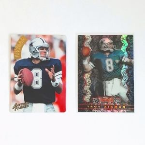 Troy Aikman 1994 & 1995 Dallas Cowboys Football Vintage Trading Cards Set of 2